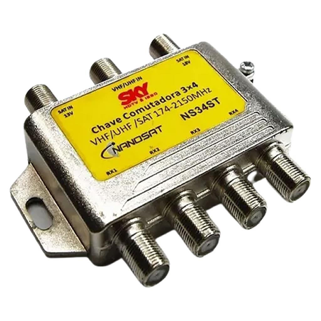 Kit 8 Peças Chave Comutadora Sky 3x4 Vhf Uhf - Carrefour