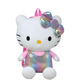 Mochila De Pelúcia Fast Forward Hello Kitty Rosa Brilhante 14"