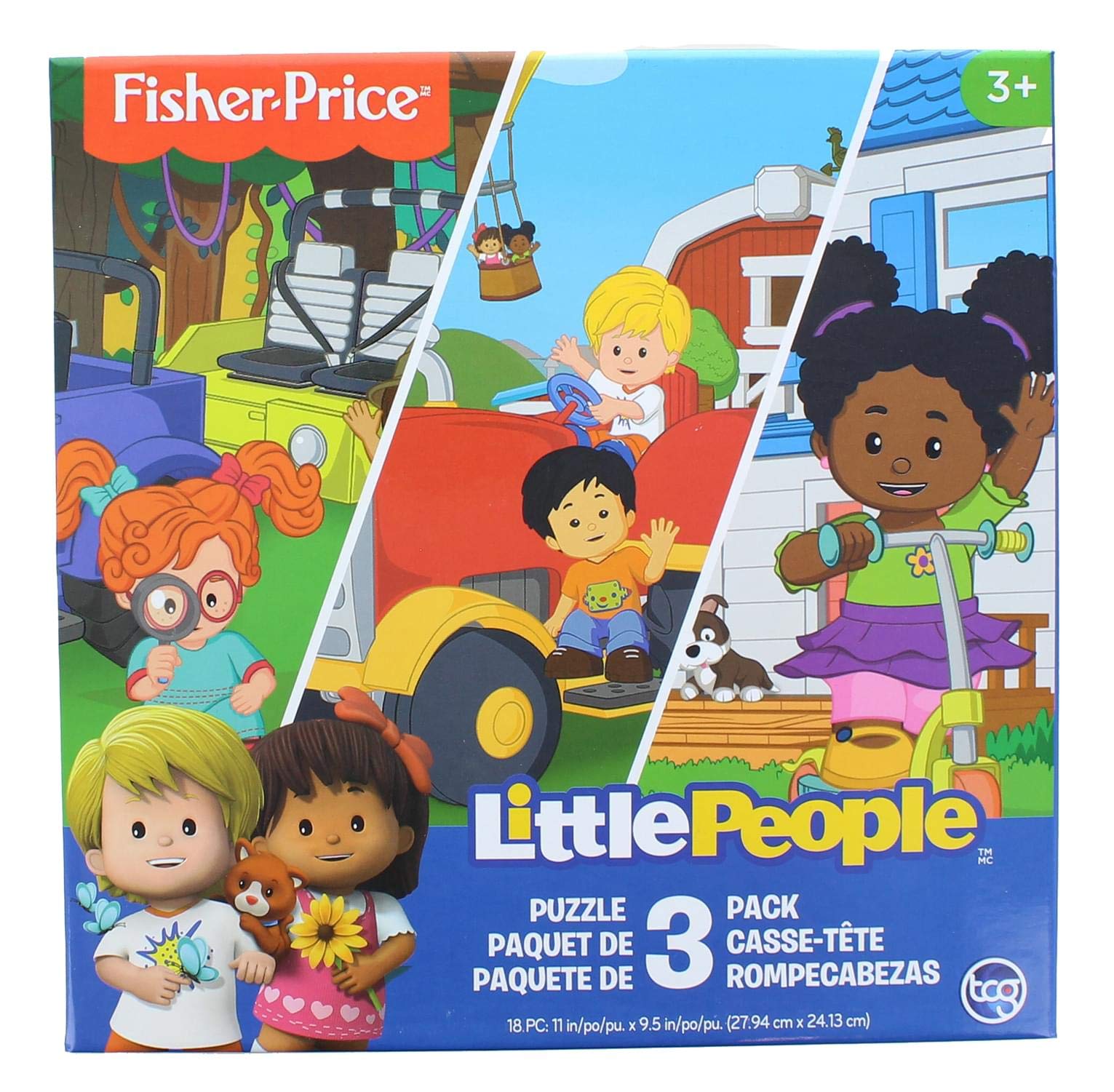 Quebra-cabeça Fisher-price Little People, Pacote Com 18 Peças E 3
