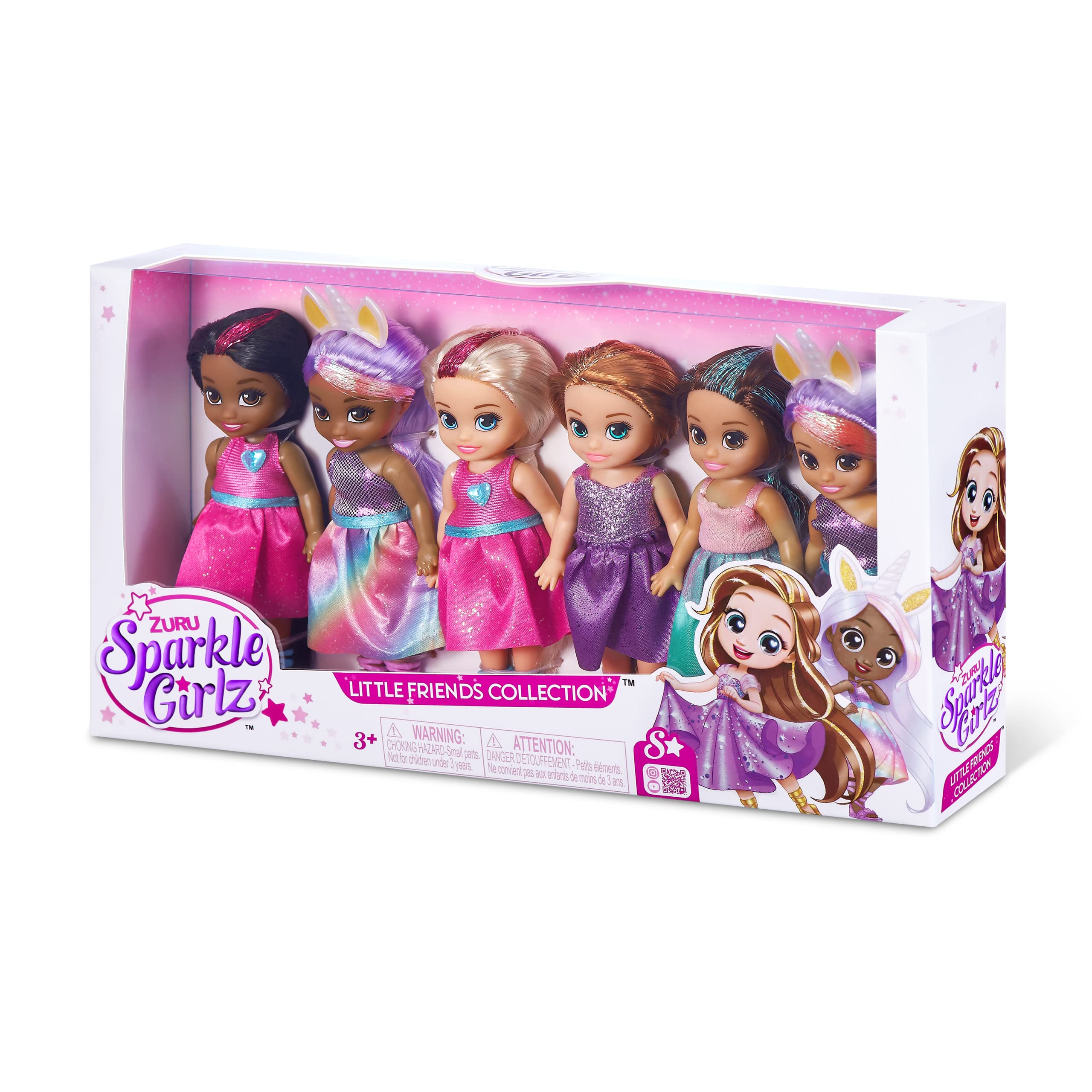 Pacote Com 6 Bonecas Princess Dolls Sparkle Girlz Zuru Fashion De
