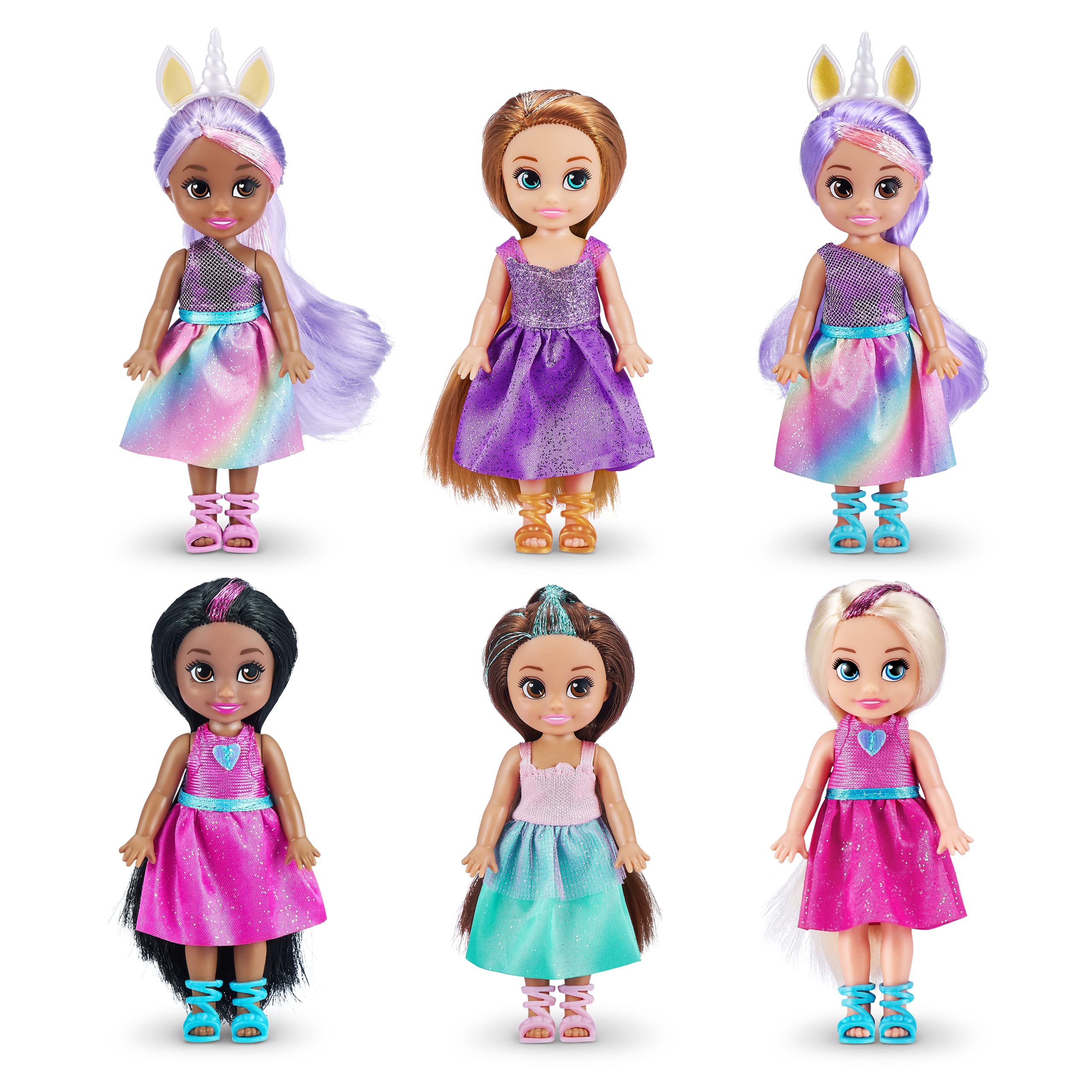 Pacote Com 6 Bonecas Princess Dolls Sparkle Girlz Zuru Fashion De