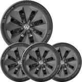 4x Calota Vw Gol Voyage 12 A 20 Aro 14 Grafite Emblema 112cb