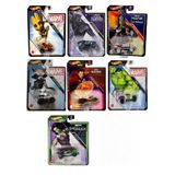 Toy Hot Wheels Marvel Character Cars, Pacote Com 7 Groot, Black Panther, Thor, Rocket, Doctor Strange, Hulk E She Hulk