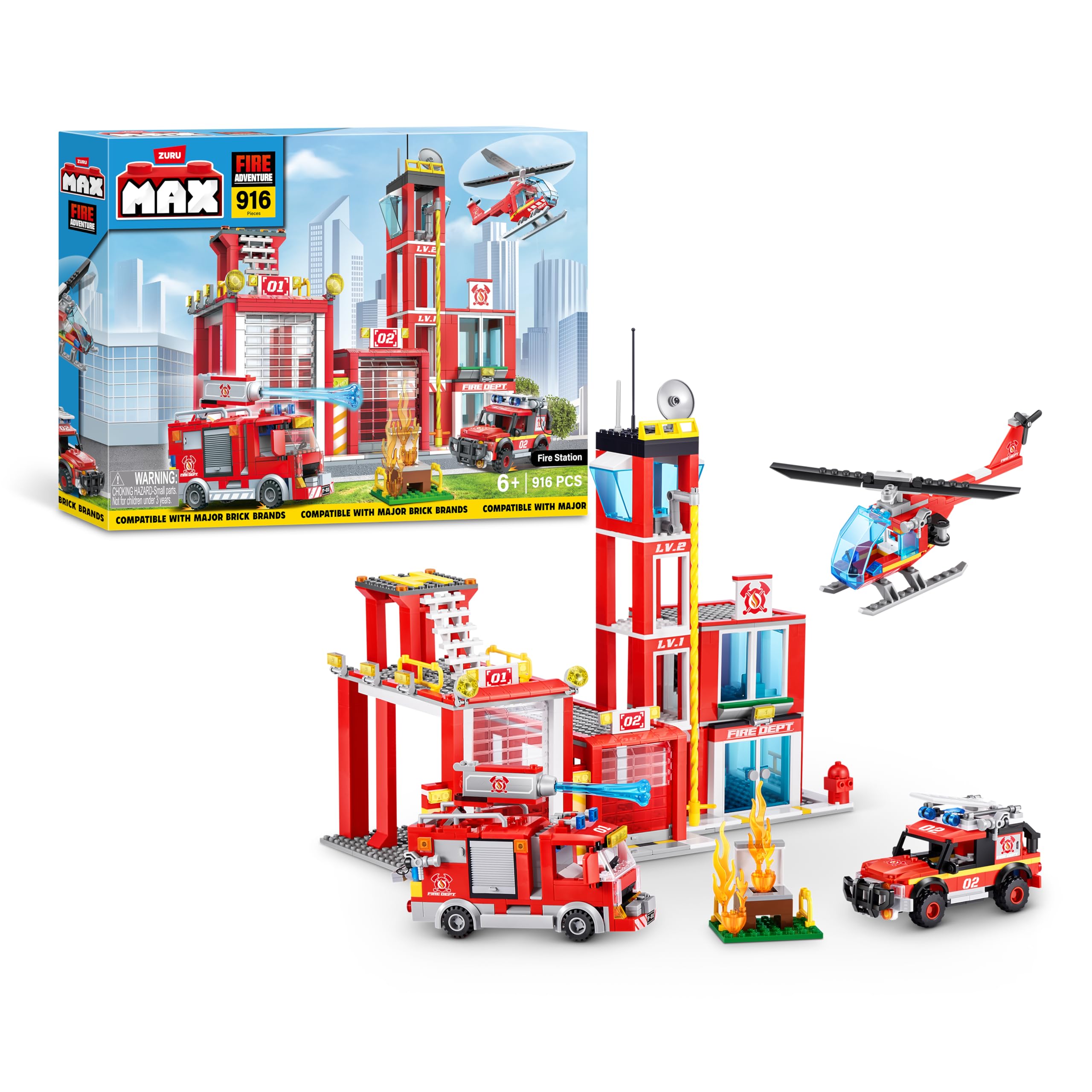 Tijolos De Construção Toy Max Adventure Fire Rescue 916 Peças