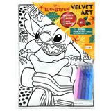 Conjunto De Arte Disney Lilo &amp; Stitch Velvet Com 1 Pôster E 5 Marcadores