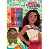 Livro De Colorir E Atividades Bendon Moana 2 Com 4 Lápis De Cor