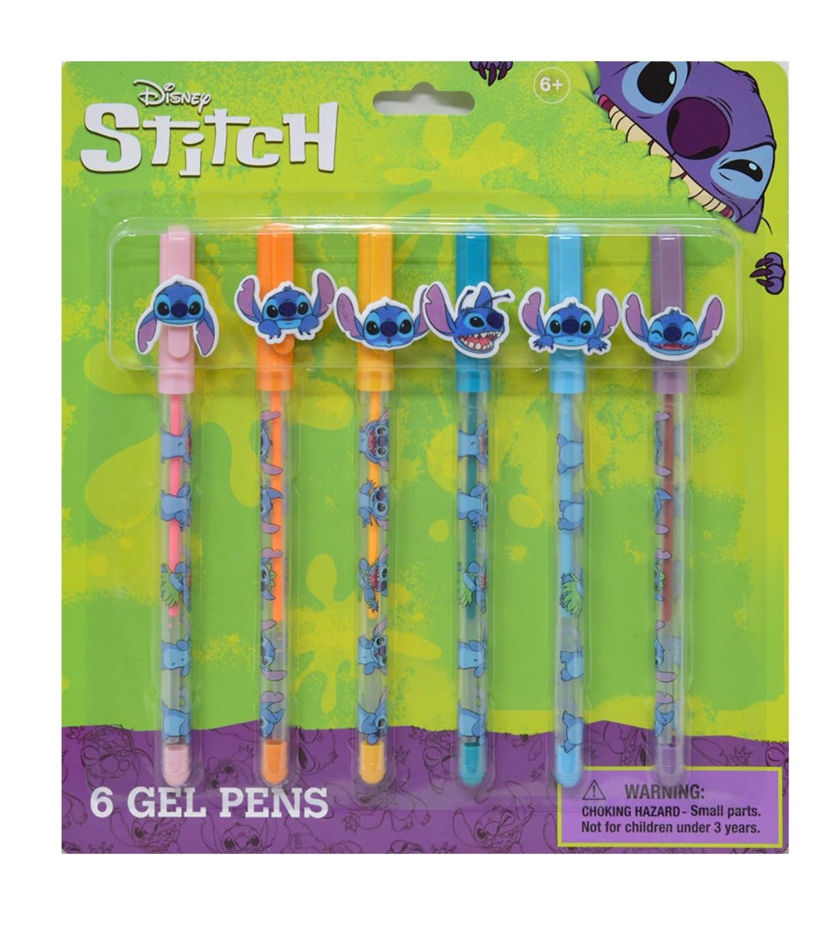 Canetas De Gel Disney Stitch, Pacote Com 6