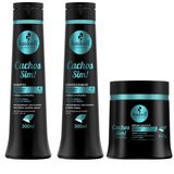 Kit Shampoo Condicionador Máscara 500ml Haskell Cachos Sim