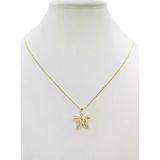 Cordão Feminino Borboleta Pedras Zircônias - Ouro