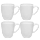 Jogo Kit 4 Canecas Xicara Tulipa Porcelana 380ml Ryo White