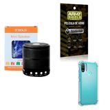 Kit Caixa De Som + Capinha Motorola E20 + Película 3d