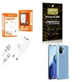 Carregador Turbo 20w + Capinha Xiaom Mi11 Lite + Película 3d