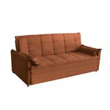 Sofá Cama 2,00m 3 Lugares Suede Vienna Terracota