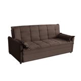 Sofá Cama 2,00m 3 Lugares Suede Vienna Marrom Café