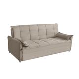 Sofá Cama 2,00m 3 Lugares Suede Vienna Castor