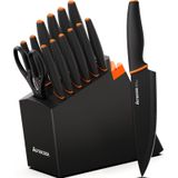 Conjunto De Facas Astercook, 15 Peças, Lavável Na Máquina De Lavar Louça Com Afiador