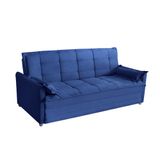 Sofá Cama 2,00m 3 Lugares Suede Vienna Azul