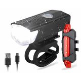 Kit Lanterna Bike Farol Luz Led Bicicleta Usb Recarregável