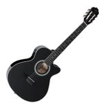 Violão Nylon Elétrico Mini Jumbo Preto Vogga Vce340 Bk