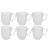 Jogo Kit 6 Canecas Xicara Tulipa Porcelana 380ml Ryo White