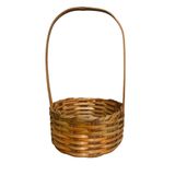 Cesta Média Redonda Bambu 26x14cm Decorativo Festa Com 3 Un
