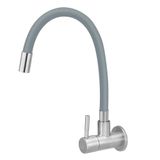 Torneira De Cozinha Inox Parede Flexível Gourmet Cinza 50 Cm