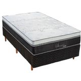 Conjunto Colchão Box Solteiro Molas Ensacadas Serenatta Polar