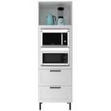 Torre Quente 1 Porta 2 Gavetas 222x70 Cm Mdf Cz3306 Branco Tecno Mobili