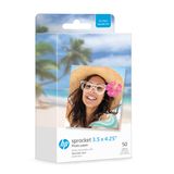 Papel Fotográfico Hp Sprocket Zink Com Suporte Adesivo 3,5 X 4,25", Pacote Com 50
