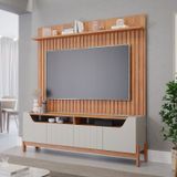 Rack Com Painel Para Tv Até 60 Polegadas 100% Mdf Moema Espresso Móveis Cinamomo/off White