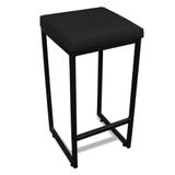 Banqueta Alta Para Cozinha Industrial Nick Preto E Sintéticopreto D03 - D&#39;rossi