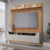 Rack Com Painel Para Tv Até 60 Polegadas 100% Mdf Moema Espresso Móveis Nature/off White