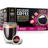 Cápsulas De Café Vinia Blood Flow Energy Medium Roast 60 Unidades