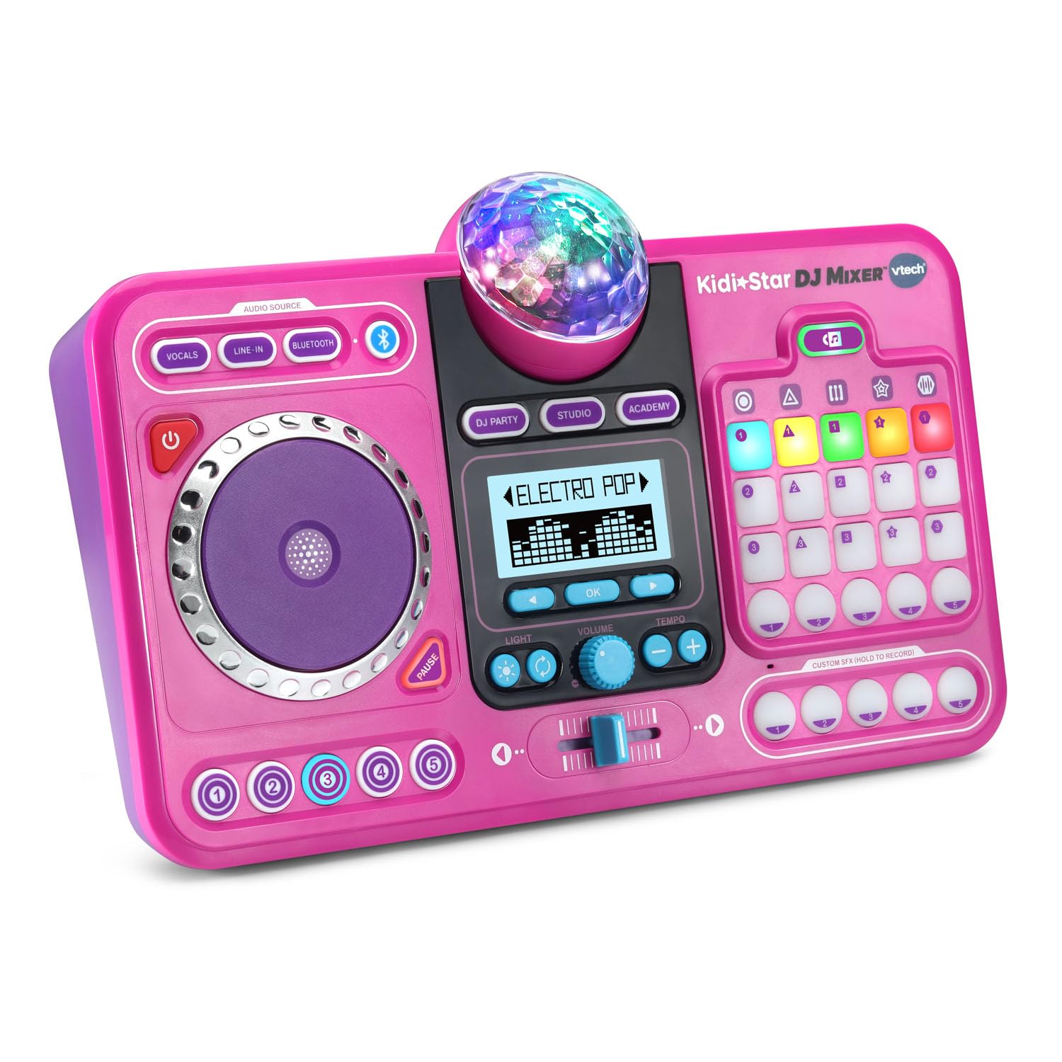 ヴイテック Vtech Kidi+Star DJ Mixer KidiStar Mixer De Dj Vtech Kidi Star Pink Com 15 Músicas Bluetooth De Mais