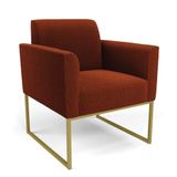 Poltrona Sala De Estar Industrial Dourado Marisa Bouclê Terra D03 - D&#39;rossi