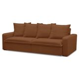 Sofá Retrátil Reclinável 3 Lugares 195cm Roma F05 Veludo Terracota - Mpozenato