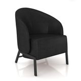Poltrona Sala De Estar Base Industrial Luar Sintético Pu Preto K01 - D&#39;rossi