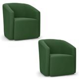Poltrona Decorativa Orgânica Kit 2 Stella Max Suede Verde D03 - D&#39;rossi