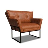 Poltrona Sala De Estar Industrial Pto Anitta Sintético Pu D03 - D&#39;rossi Cor Nozes