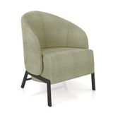 Poltrona Sala De Estar Base Industrial Luar Bouclê Verde K01 - D&#39;rossi