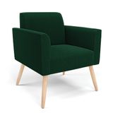 Poltrona Sala Estar Pé Palito Natural Marisa Bouclê Verde D03 - D&#39;rossi
