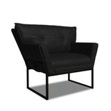 Poltrona Sala De Estar Industrial Pto Anitta Sintético Pu Preto D03 - D&#39;rossi