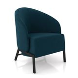 Poltrona Sala De Estar Base Industrial Luar Veludo Azul K01 - D&#39;rossi