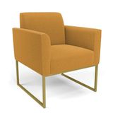 Poltrona Sala De Estar Industrial Dourado Marisa Bouclê Mostarda D03 - D&#39;rossi