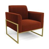 Poltrona Sala Estar Industrial Alta Dourado Marisa Bouclê Terra D03 - D&#39;rossi