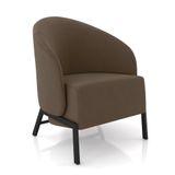Poltrona Sala De Estar Base Industrial Luar Veludo Marrom K01 - D&#39;rossi