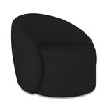 Poltrona Decorativa Orgânica Giratória Lua Linho Preto D03 - D&#39;rossi