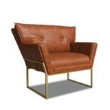 Poltrona Sala De Estar Industrial Dour Anitta Sintético Pu D03 - D&#39;rossi Cor Nozes