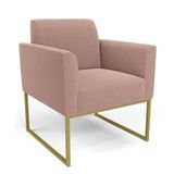 Poltrona Sala De Estar Industrial Dourado Marisa Bouclê Rosê D03 - D&#39;rossi