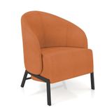 Poltrona Sala De Estar Base Industrial Luar Bouclê Terracota K01 - D&#39;rossi